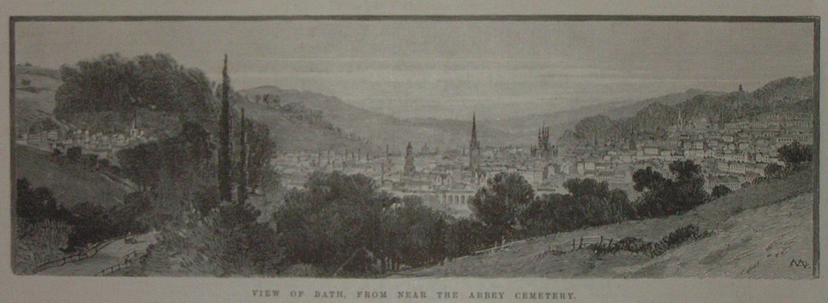 Wood - View of Bath, from Near the Abbey Cemetery.